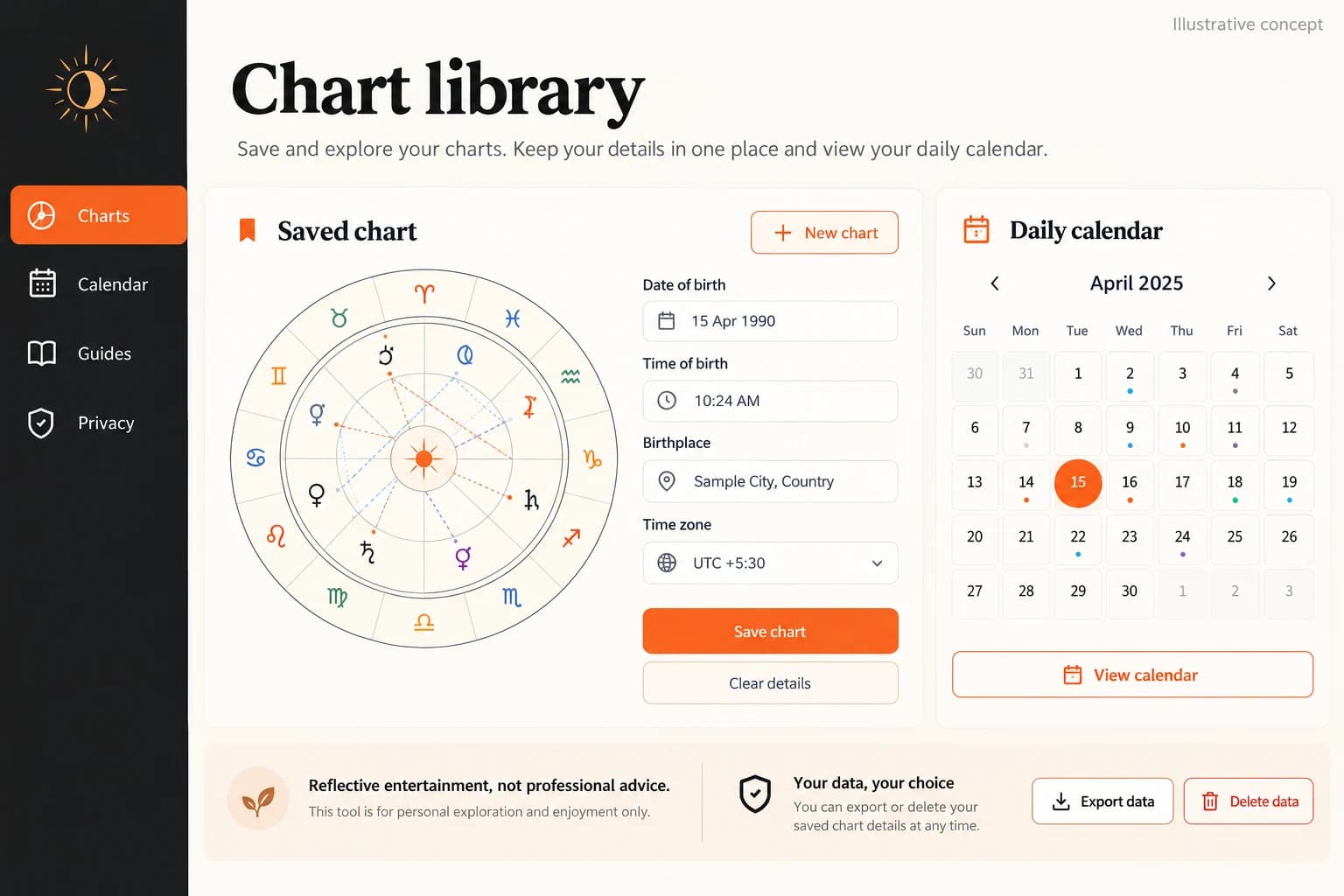 Original illustrative learning library concept with lesson paths and progress controls