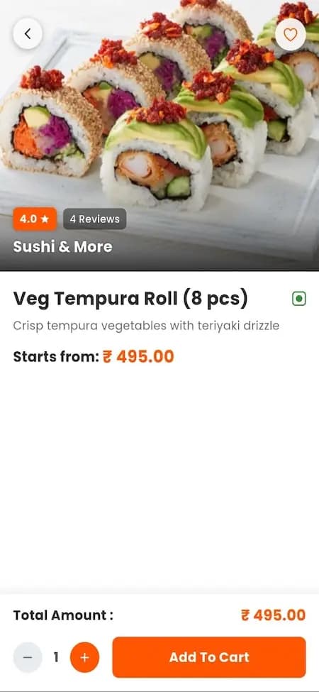 Customer item-detail reference with product information, price and add-to-basket action